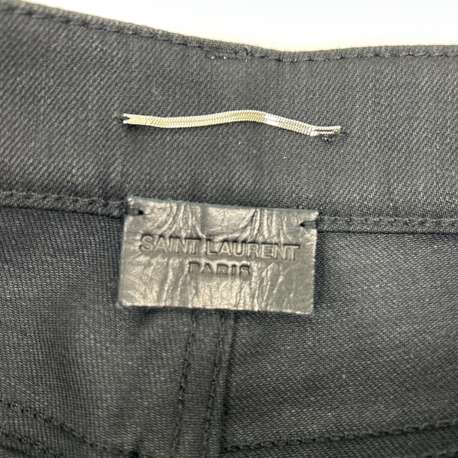 Saint Laurent Paris Black Cotton Denim Pants 29 — view 3