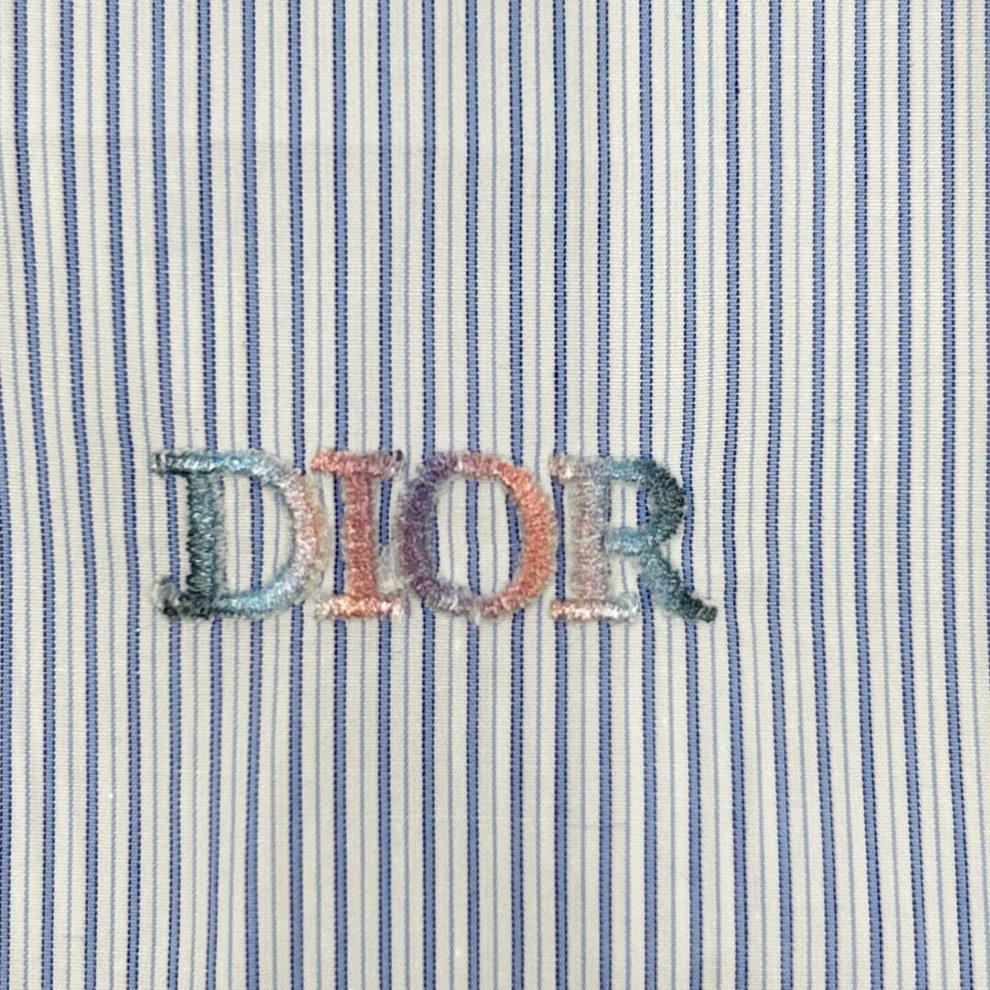 Dior Logo Embroidery Striped Sleeve Contrast Shirt 39 — view 6