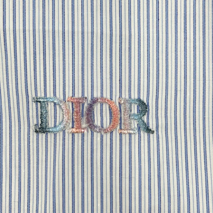 Dior Logo Embroidery Striped Sleeve Contrast Shirt 39 — view 6
