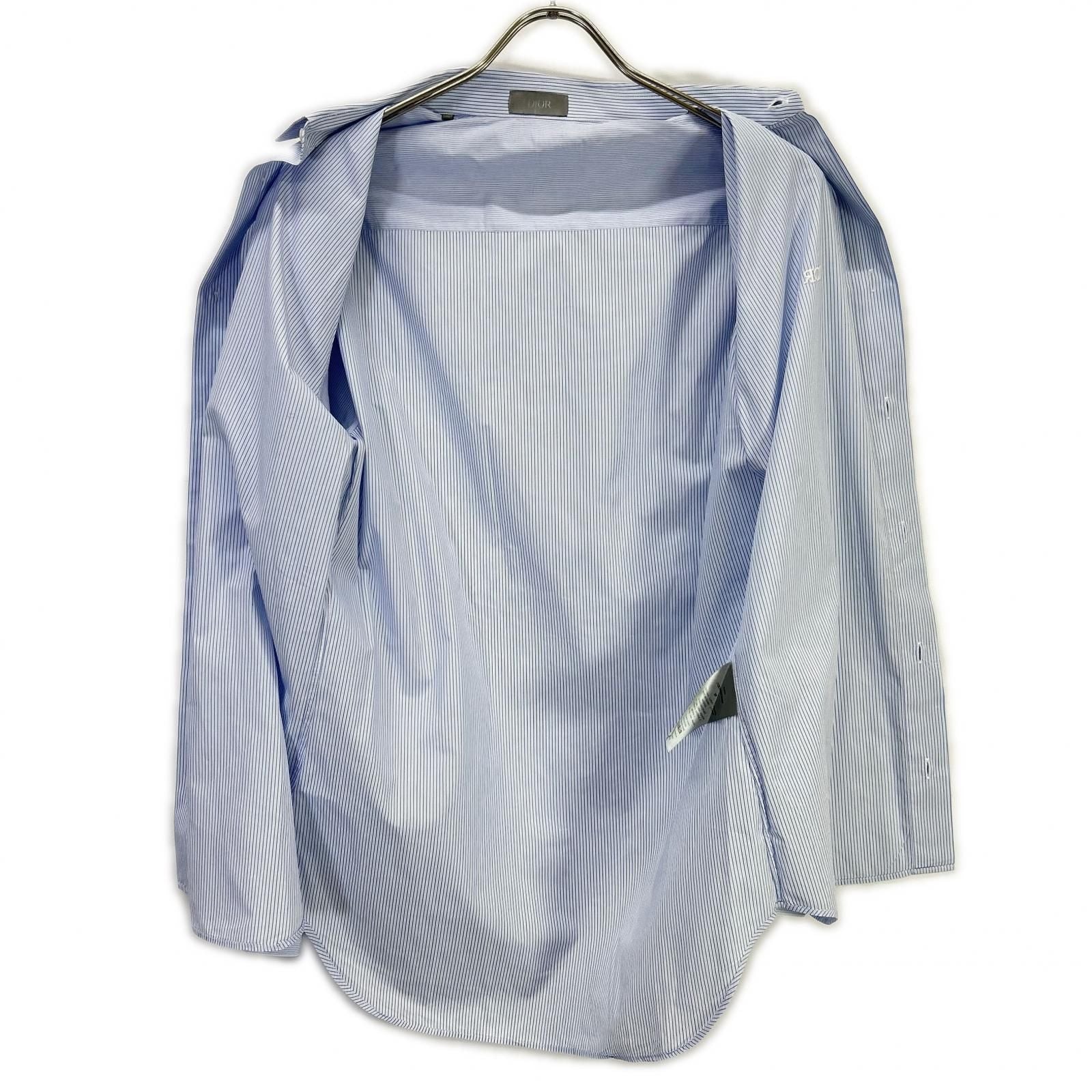 Dior Logo Embroidery Striped Sleeve Contrast Shirt 39 — view 3