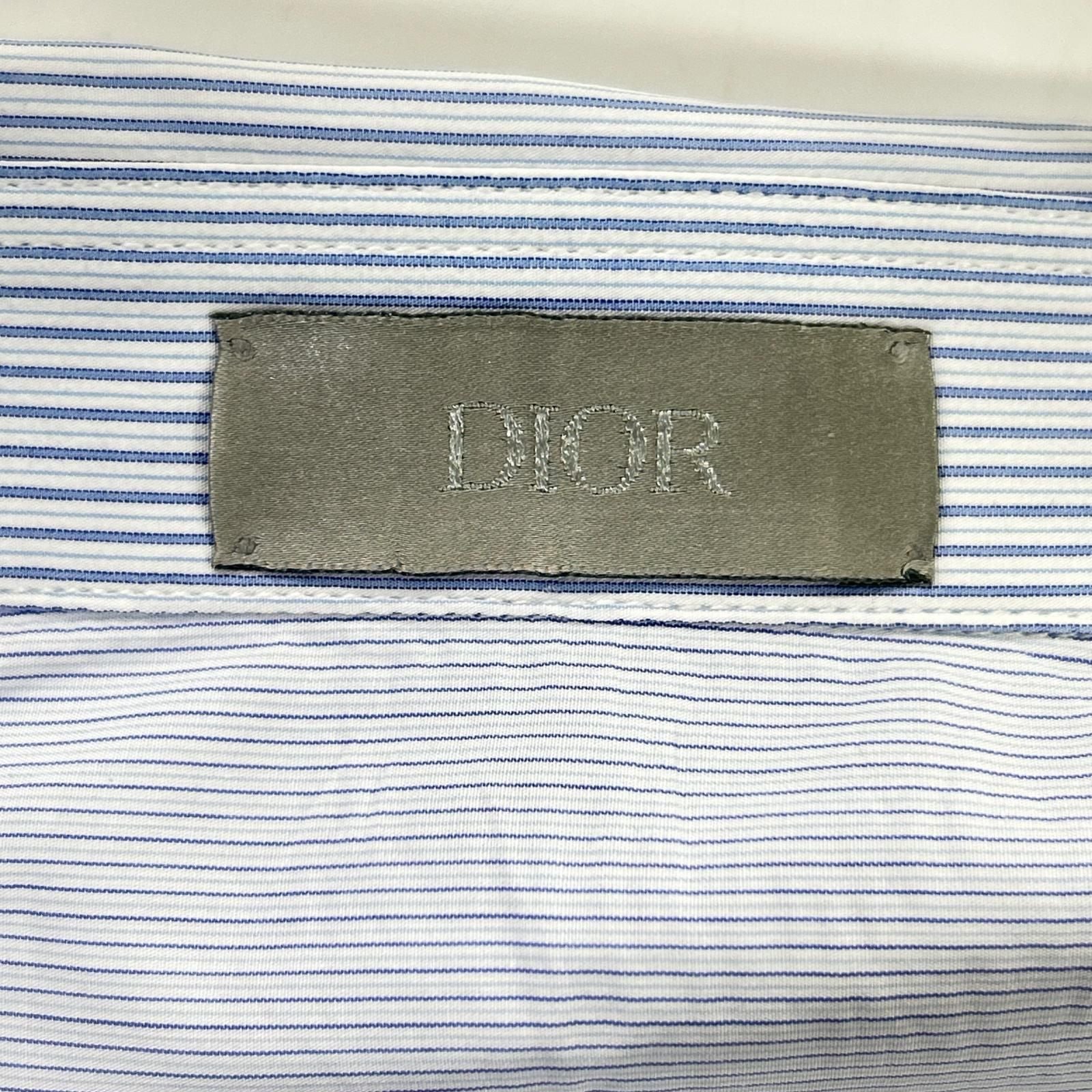 Dior Logo Embroidery Striped Sleeve Contrast Shirt 39 — view 4