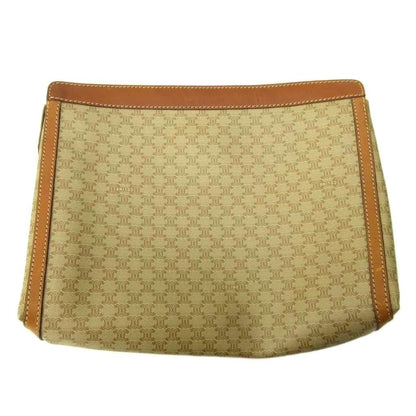 Celine Vintage Clutch Macadam All Over Pattern Patch Coating Beige — view 2