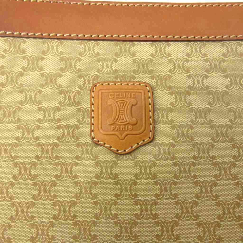 Celine Vintage Clutch Macadam All Over Pattern Patch Coating Beige — view 4