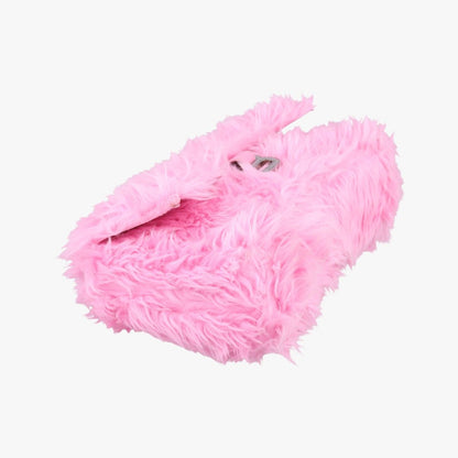 Balenciaga Downtown Pink Faux Fur Messenger Bag — view 5