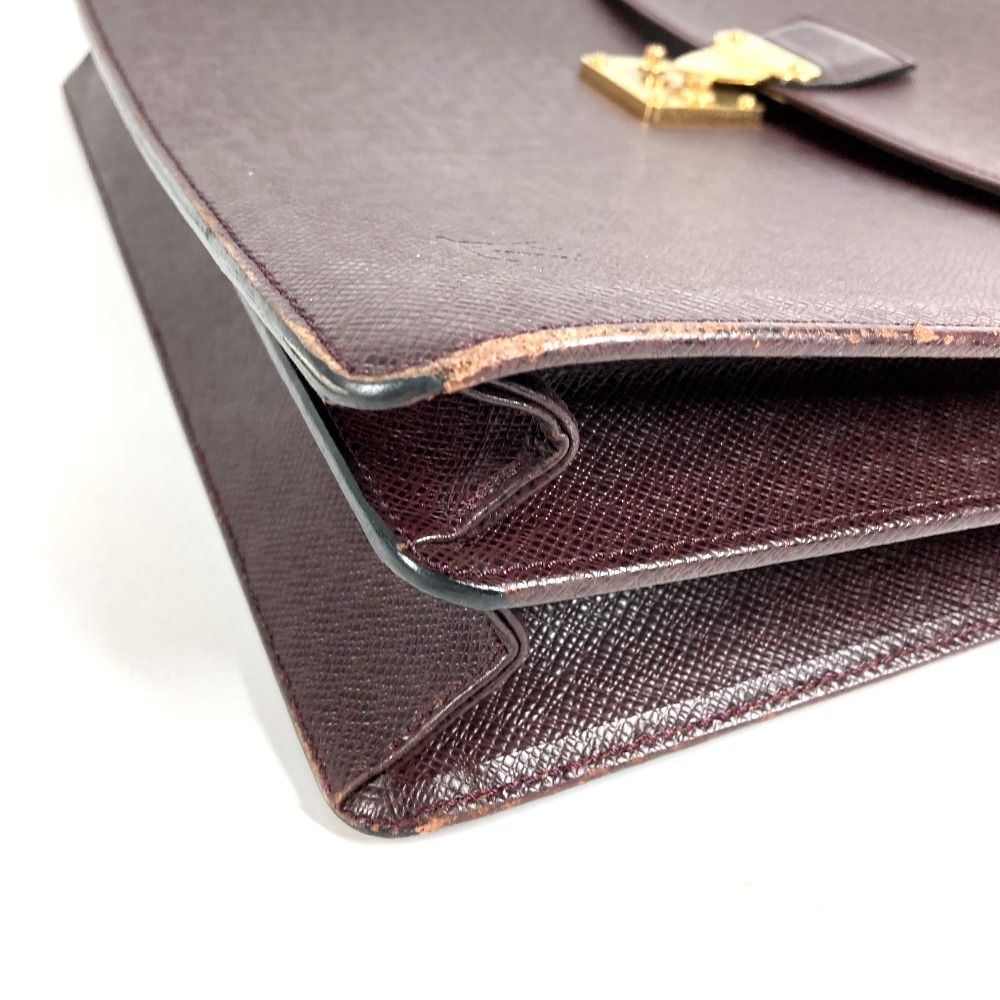 Louis Vuitton Business Bag Serviette Moscova Taiga Leather Acajou Purple — view 6