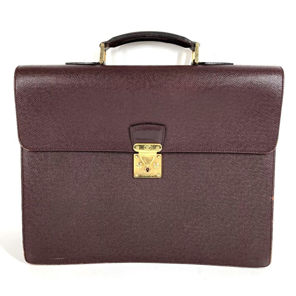 Louis Vuitton Business Bag Serviette Moscova Taiga Leather Acajou Purple