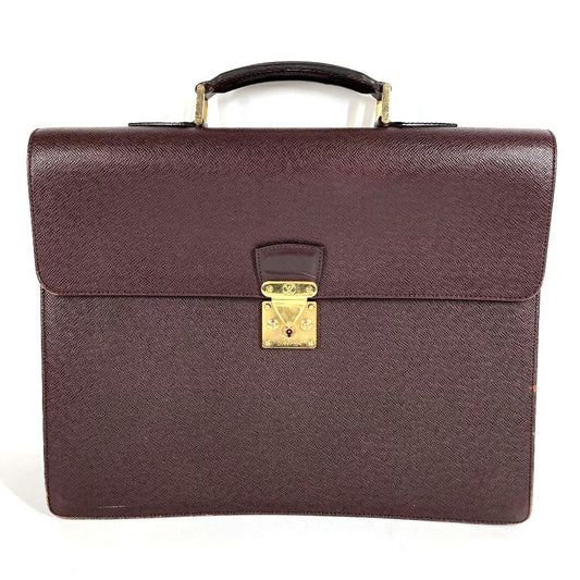 Louis Vuitton Business Bag Serviette Moscova Taiga Leather Acajou Purple