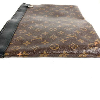 Louis Vuitton Clutch Pochette Discovery Monogram Macassar Canvas Brown — view 3