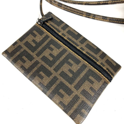 Fendi Shoulder Bag Zucca Mesh Logo Brown — view 7