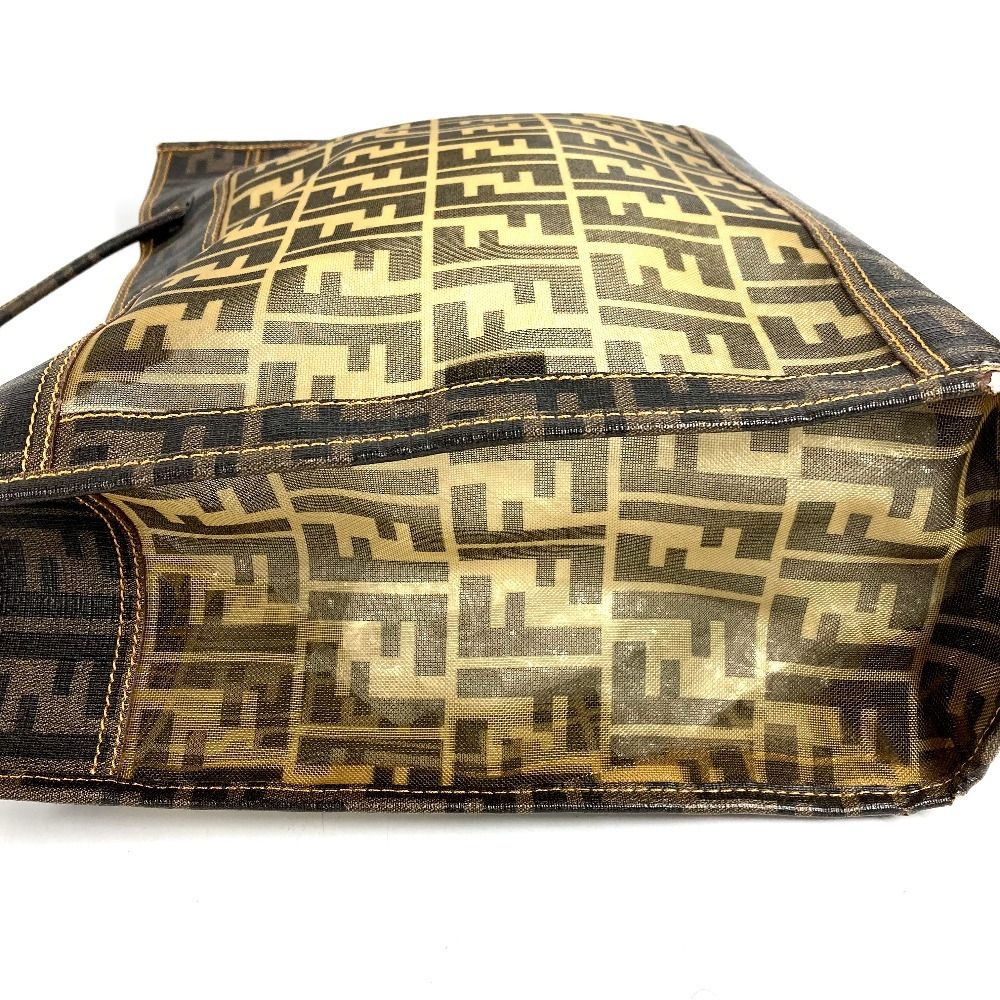 Fendi Shoulder Bag Zucca Mesh Logo Brown — view 4