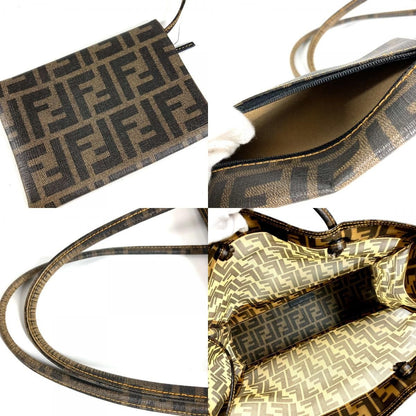 Fendi Shoulder Bag Zucca Mesh Logo Brown — view 8