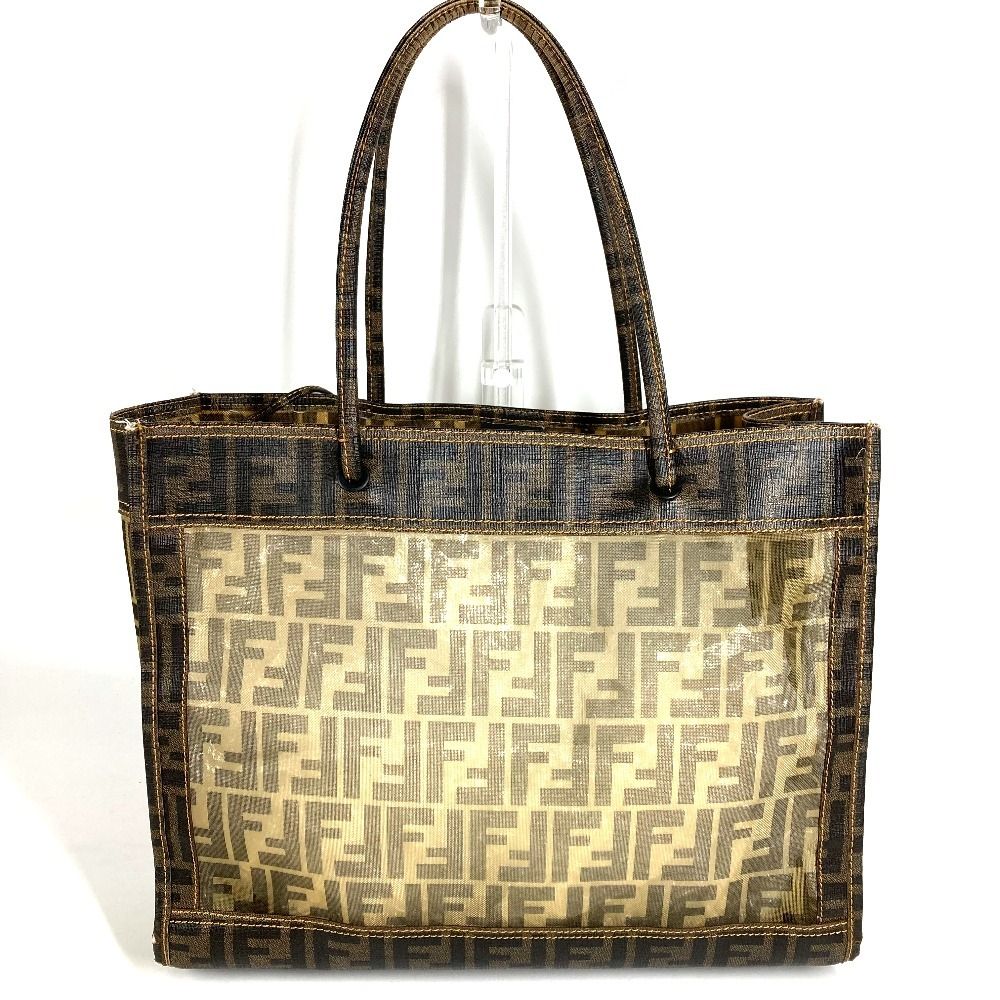 Fendi Shoulder Bag Zucca Mesh Logo Brown — view 2
