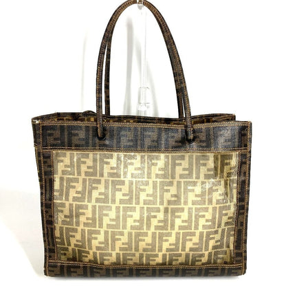 Fendi Shoulder Bag Zucca Mesh Logo Brown — view 2