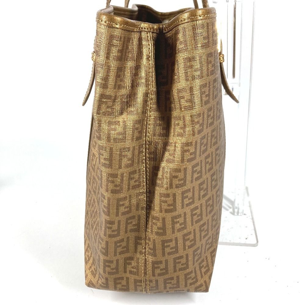 Fendi Shoulder Bag Zucchino Logo Leather Gold — view 4