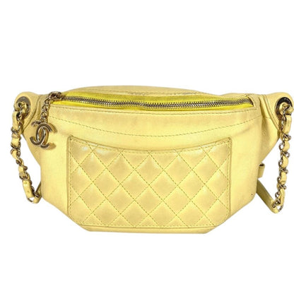 Chanel Belt Bag CC Logo Leather Yellow — view 2