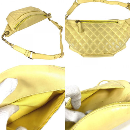 Chanel Belt Bag CC Logo Leather Yellow — view 7