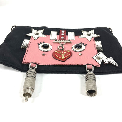 Prada Shoulder Bag Robot Logo Nylon Black — view 4