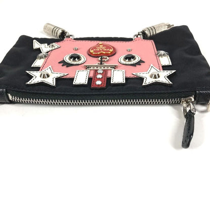 Prada Shoulder Bag Robot Logo Nylon Black — view 7