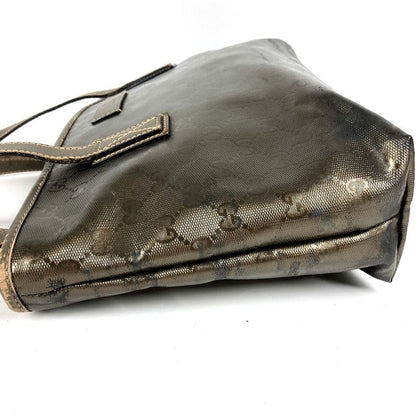 Gucci Shoulder Bag Imprime Logo GG Supreme Metallic Brown — view 3