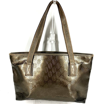 Gucci Shoulder Bag Imprime Logo GG Supreme Metallic Brown — view 2