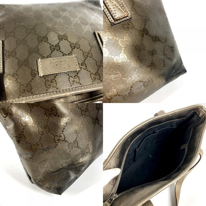 Gucci Shoulder Bag Imprime Logo GG Supreme Metallic Brown — view 8