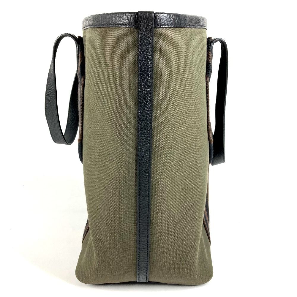 Hermes Tote Pure Cangle Taurillon Clemence Vert Gray Blanc Zu Noir Khaki — view 4