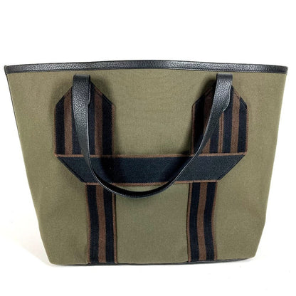Hermes Tote Pure Cangle Taurillon Clemence Vert Gray Blanc Zu Noir Khaki — view 2
