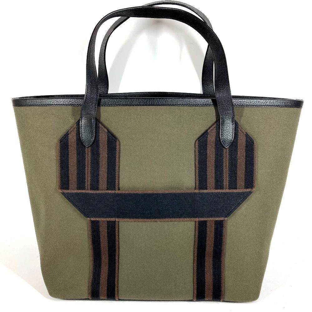 Hermes Tote Pure Cangle Taurillon Clemence Vert Gray Blanc Zu Noir Khaki