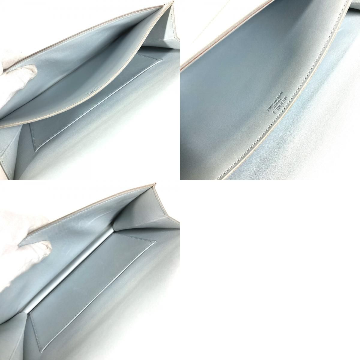 Hermes Shoulder Bag Valentin Leather Light Blue — view 9