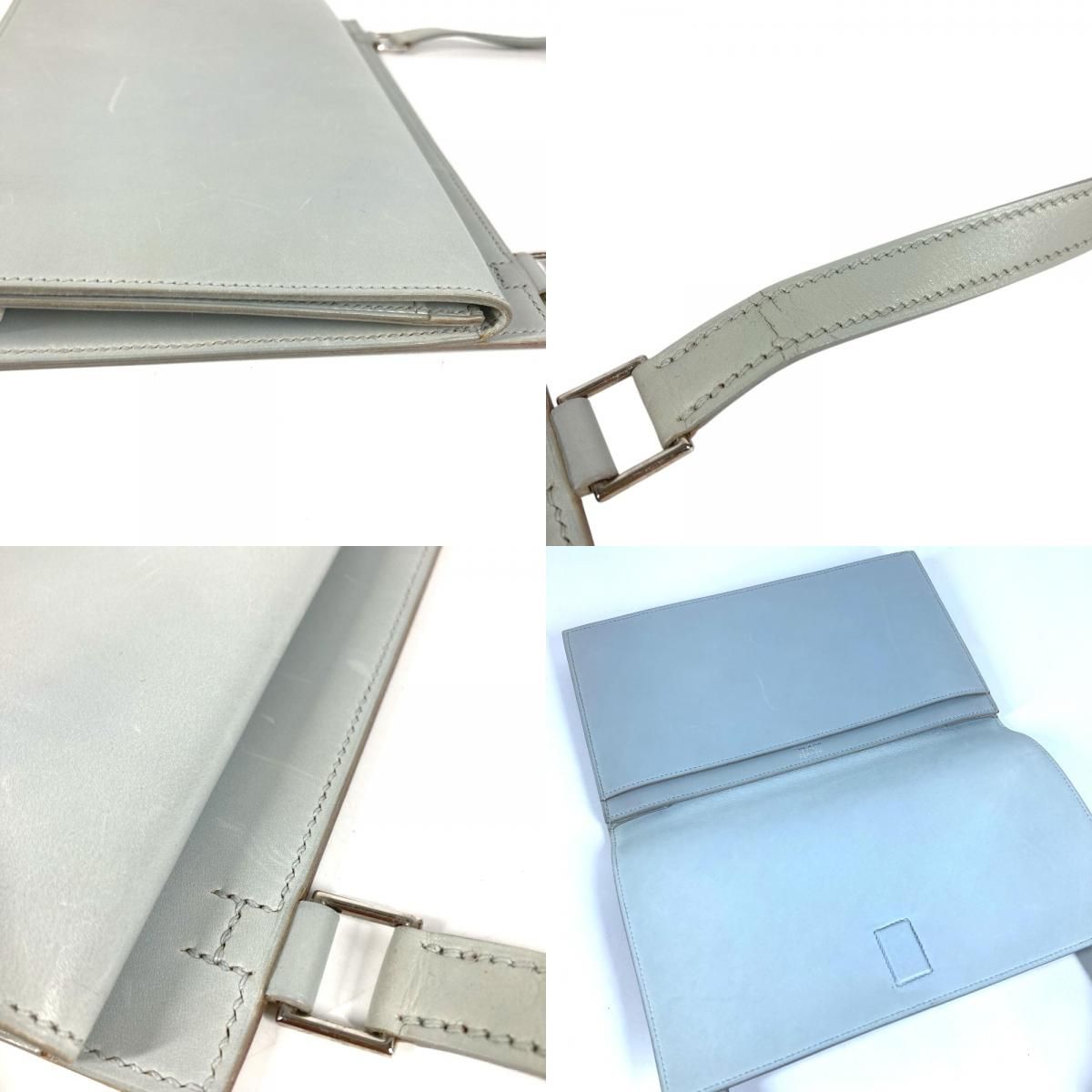 Hermes Shoulder Bag Valentin Leather Light Blue — view 8