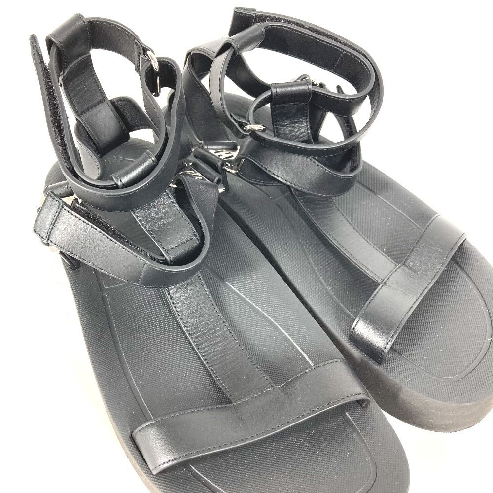 Hermes Sandals Enid Dearman Buckle Rubber Black — view 7