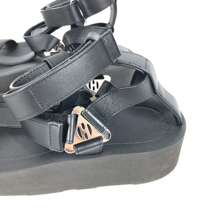 Hermes Sandals Enid Dearman Buckle Rubber Black — view 3