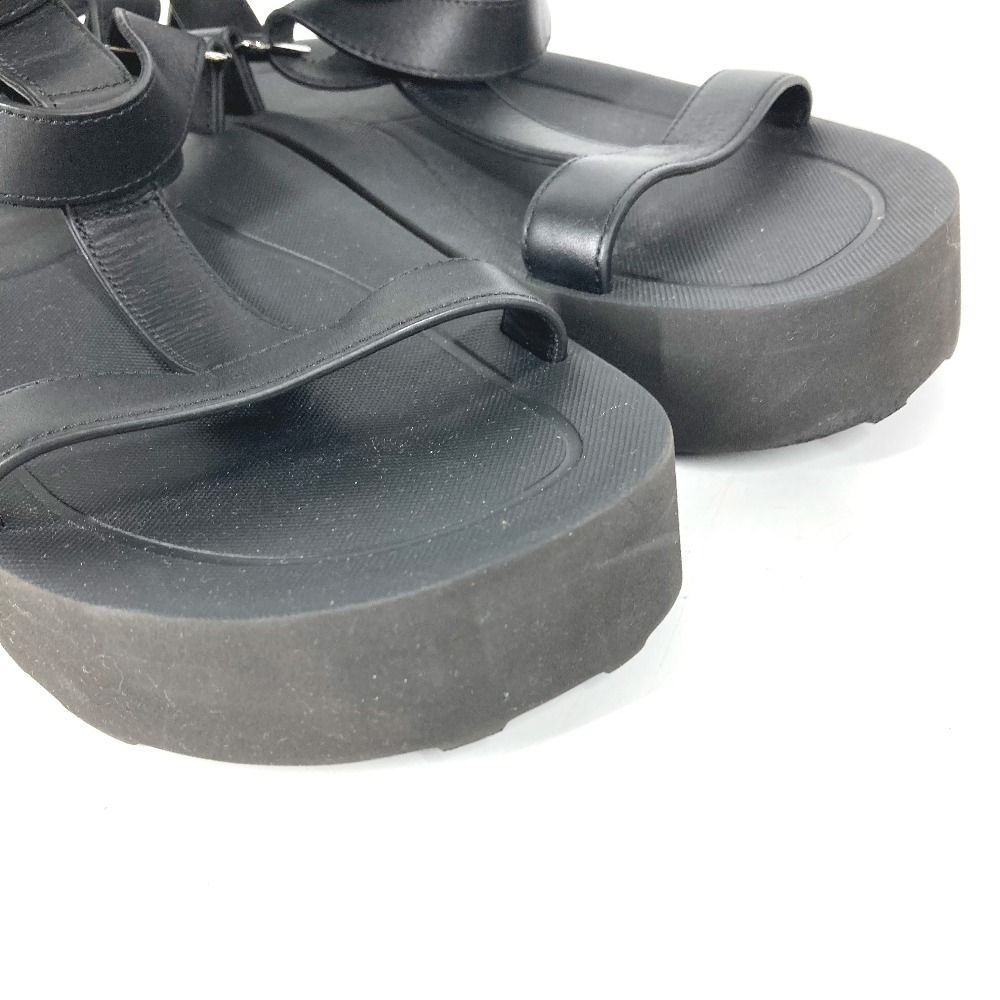 Hermes Sandals Enid Dearman Buckle Rubber Black — view 6