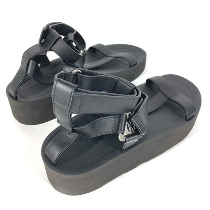 Hermes Sandals Enid Dearman Buckle Rubber Black — view 5