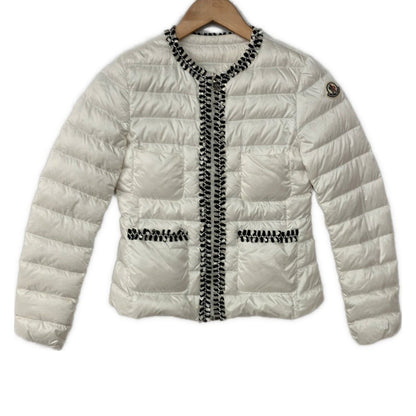 Moncler Down Jacket 12 L Hiva White Black Long Sleeve Zip Up Winter