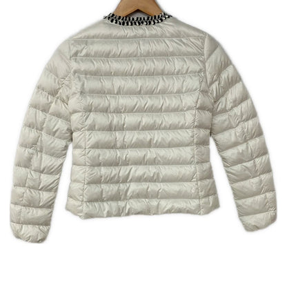 Moncler Down Jacket 12 L Hiva White Black Long Sleeve Zip Up Winter — view 2