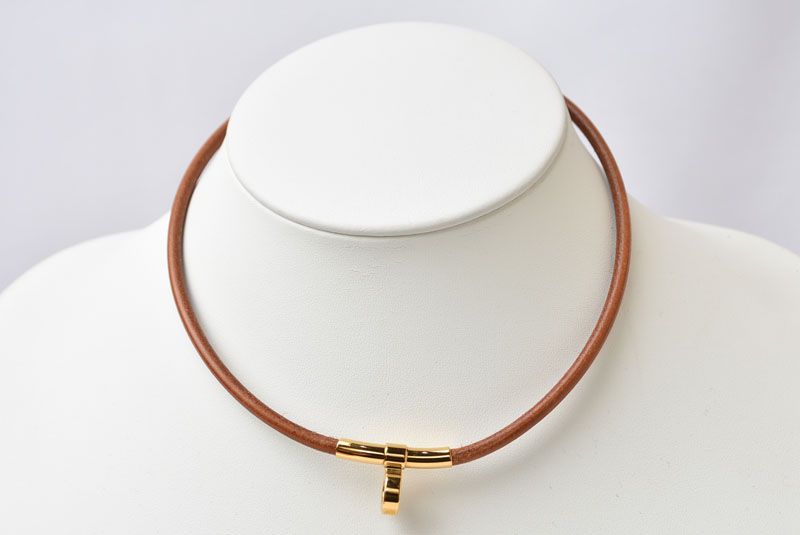 Hermes Bangle Bracelet Double Kelly Choker Brown — view 7