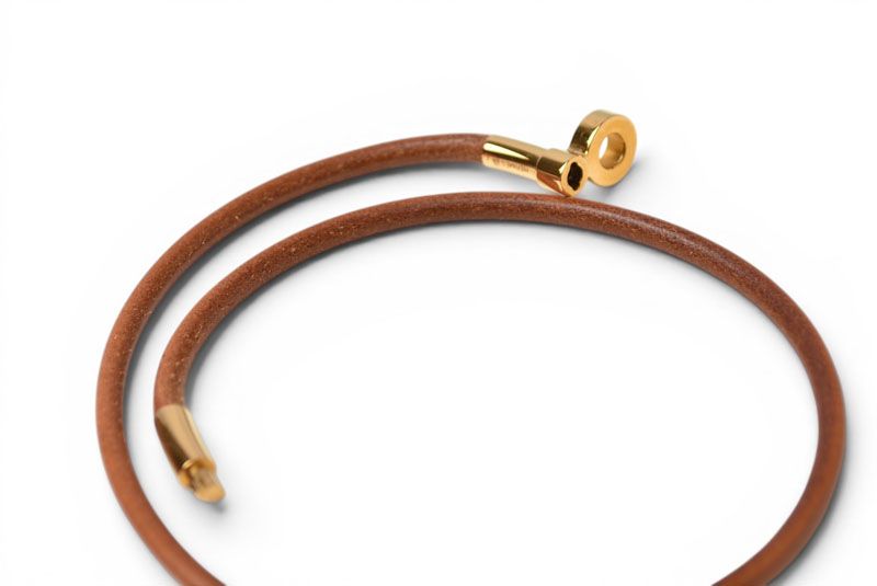 Hermes Bangle Bracelet Double Kelly Choker Brown — view 5