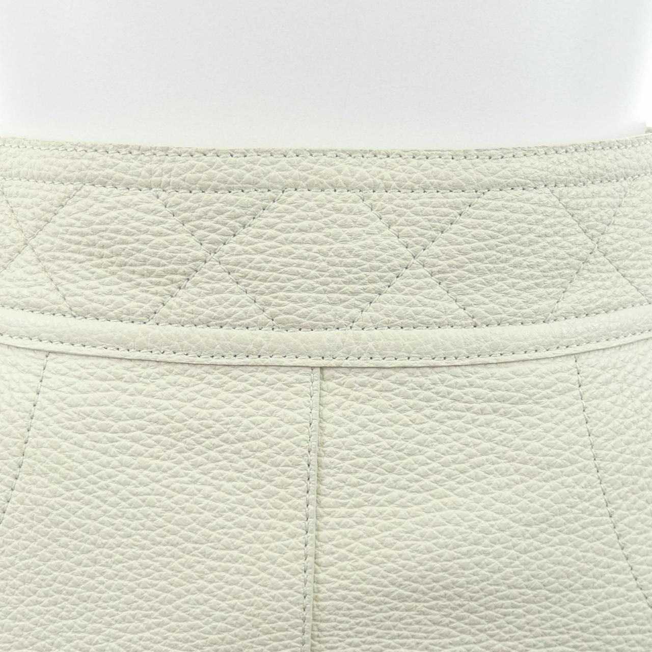 Hermes Clou de Selle Leather Mini Skirt Quilted Detail — view 5