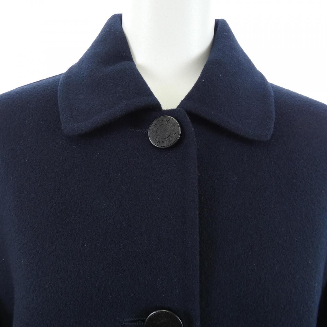 Hermes Coat Navy — view 5