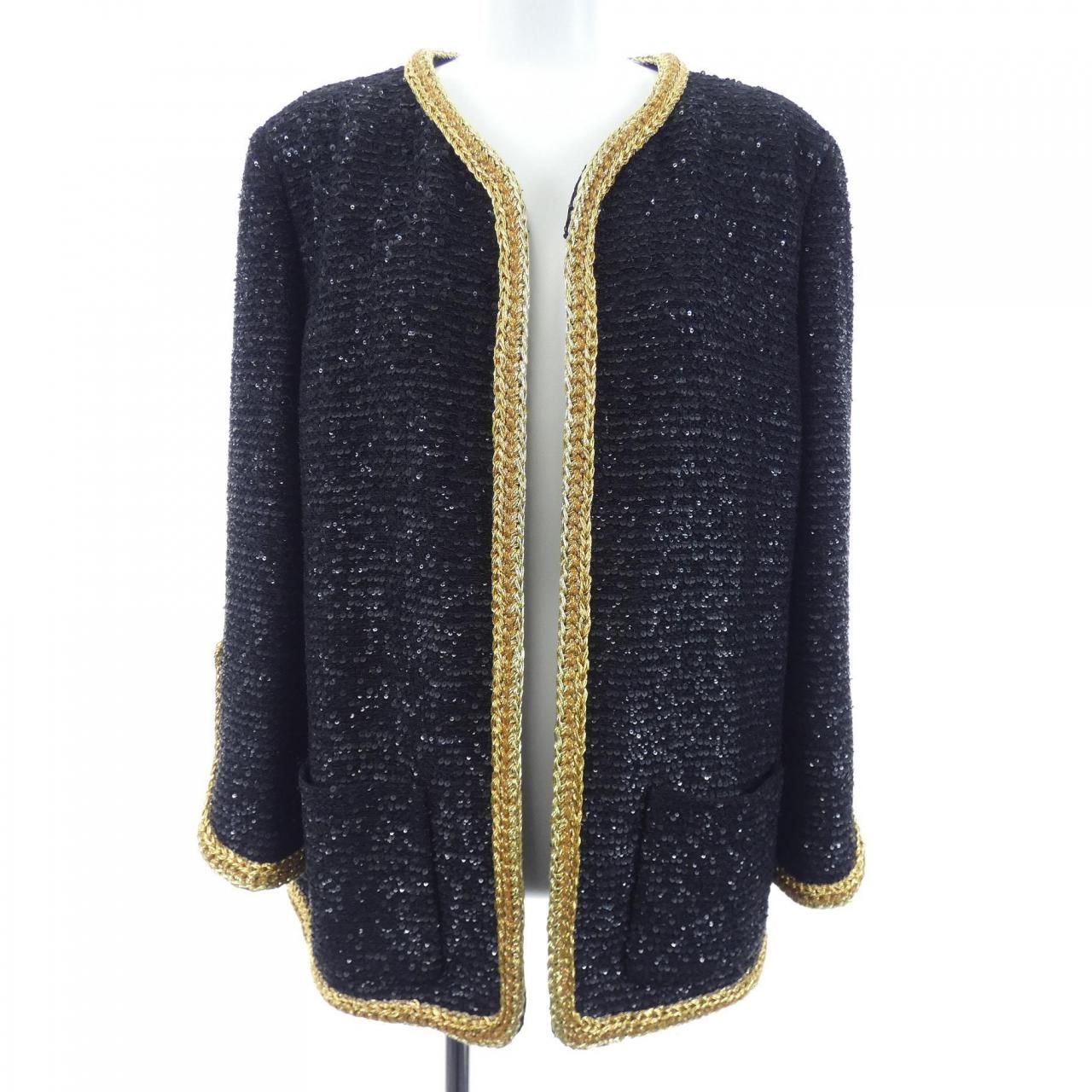Chanel Collarless Jacket Black