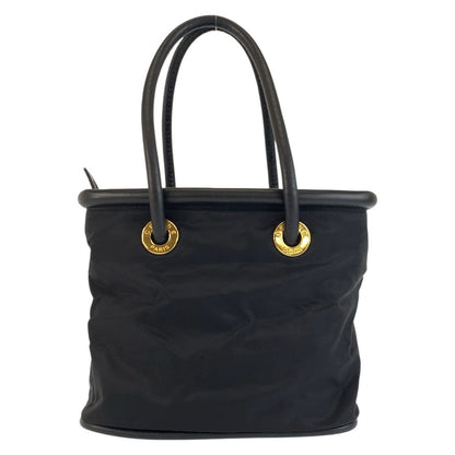Celine Vintage Circle Logo Black Gold Nylon To5 1 Tote — view 2