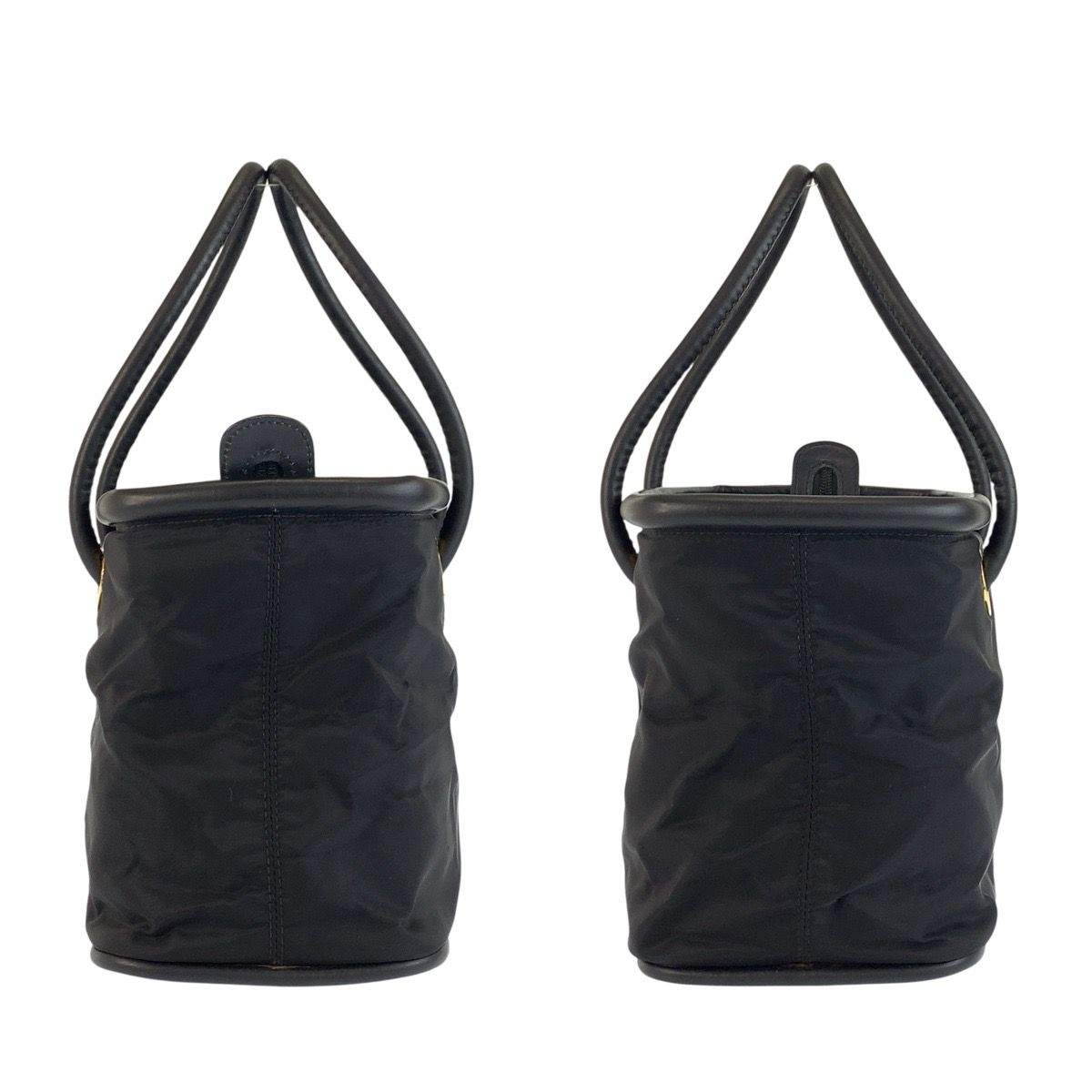Celine Vintage Circle Logo Black Gold Nylon To5 1 Tote — view 6