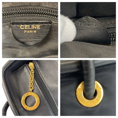 Celine Vintage Circle Logo Black Gold Nylon To5 1 Tote — view 3