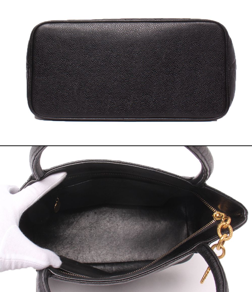 Chanel Tote Gold Caviar Leather Medallion — view 3