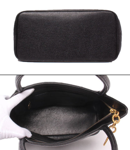 Chanel Tote Gold Caviar Leather Medallion — view 3