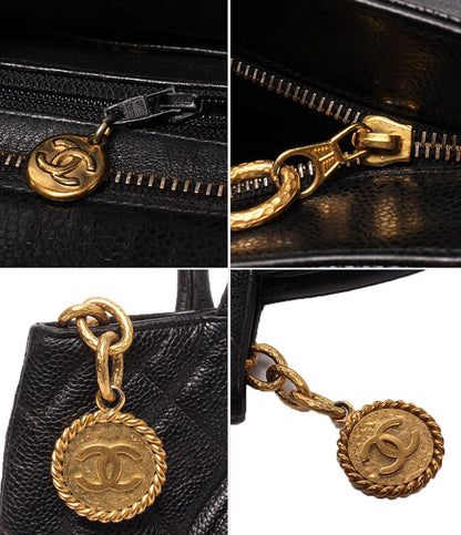 Chanel Tote Gold Caviar Leather Medallion — view 8