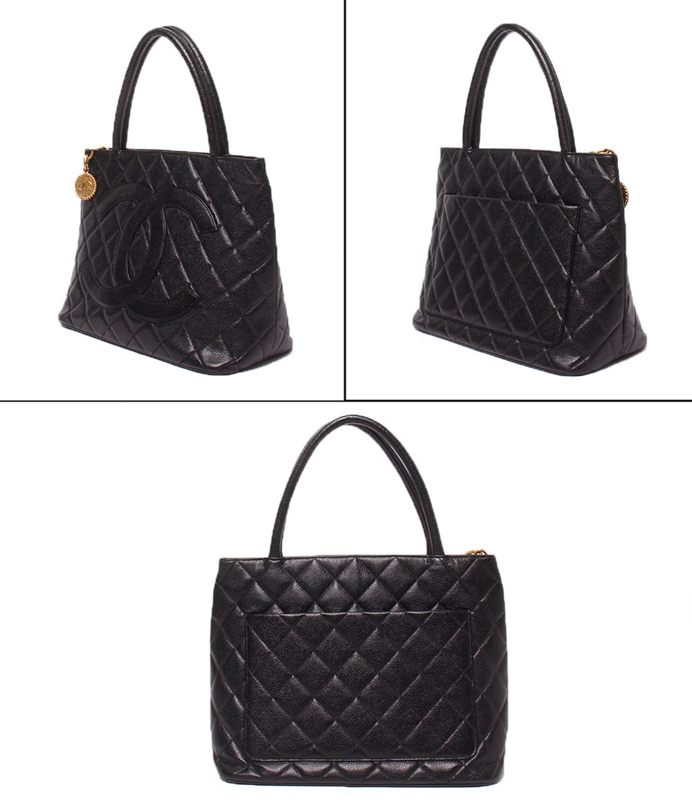 Chanel Tote Gold Caviar Leather Medallion — view 2