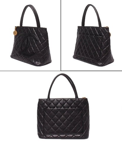 Chanel Tote Gold Caviar Leather Medallion — view 2