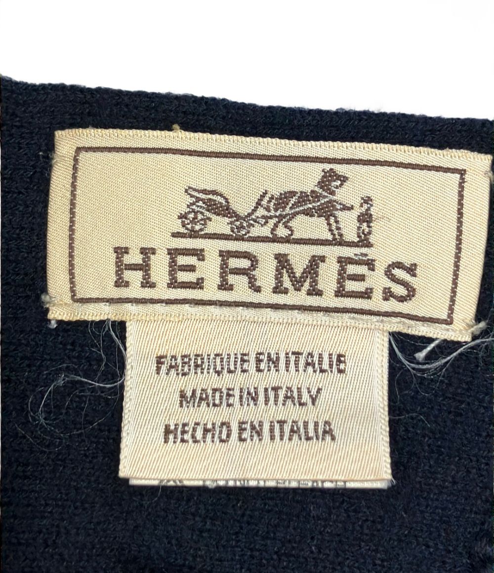 Hermes Scarf Cashmere Scarves Navy — view 3
